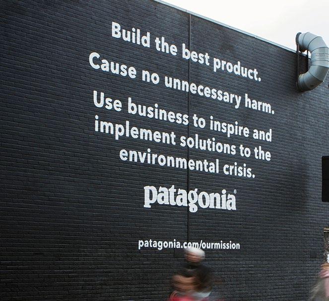 Patagonia Our Mission [Outdoors Campaign] Build the best product. Cause no unnecessary harm.