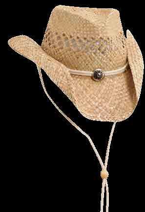 GREEN BLUE RED C363OS-NAT Shape: Outback Material: Seagrass Details: Concho, Break-Away Chin Cord Brim: 3 Shapeable Color: Natural Size Pack: 3-S/M,