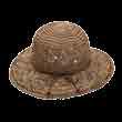 Material: Crocheted Seagrass Details: Waxed Cord, Wood Beads Brim: