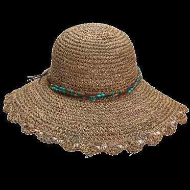 Seagrass Details: Waxed Cord, Beads Brim: 3 1/4 Color: Natural