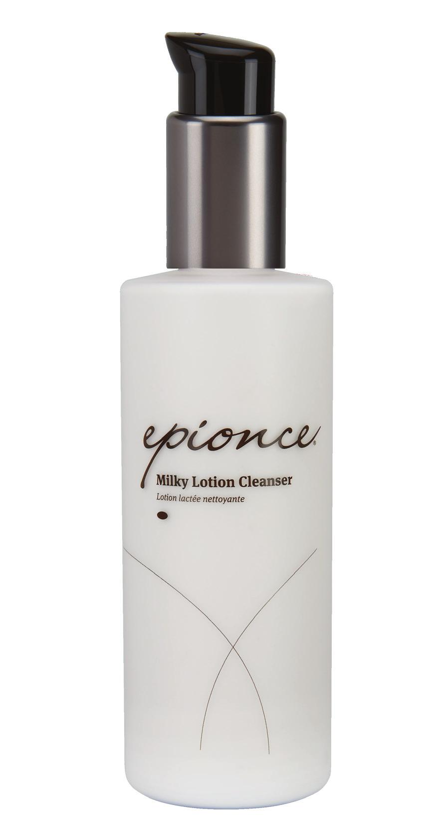 Epionce Products: Cleanse & Prepare Milky Lotion Cleanser The perfect daily cleanser for fragile and sensitive skin Skin Type: Dry/Sensitive Skin Ingredient Technology: AI Retail Size: 6.