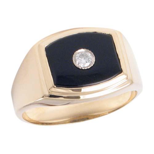 Men's Gold And Black Onyx Ring Item Number : 99774 This men's ring is crafted in polished