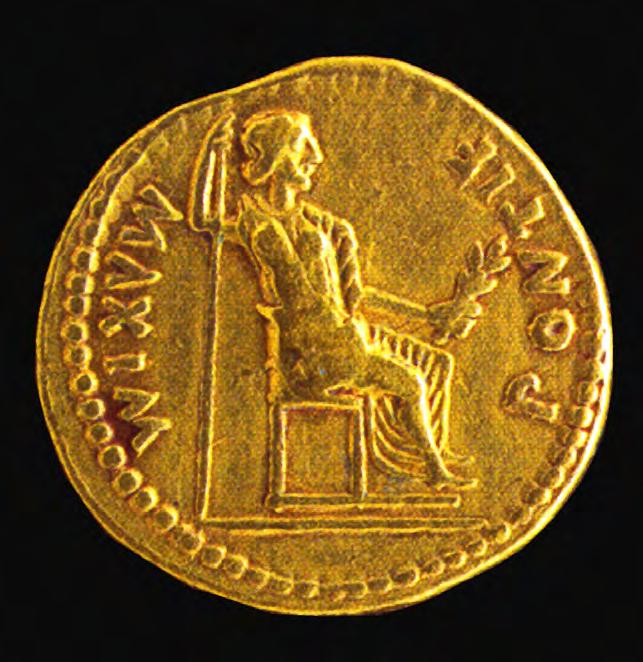 Roman coin of Tiberius (reverse), 14 37 c e.