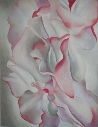 Georgia O Keeffe: 20 Georgia O Keeffe was an American artist who was born in 1887 and died in 1986. She first became famous for her art in 1916 with her abstract (unrealistic) charcoal drawings.