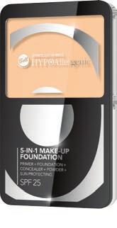 5-IN-1 MAKE-UP FOUNDATION SPF 25 5 in-1 Creamy Matifying Foundation A multifunction formula foundation. Thanks to its moisturizing components it does not highlight dry skin patches.
