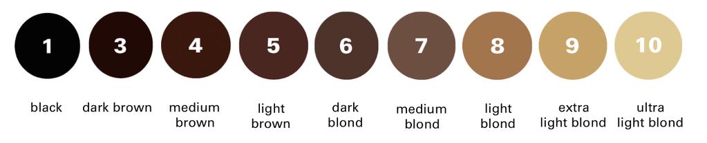 Natural Color Levels of Hair: (Slide 18) Natural hair levels, or depth of darkness, is universal. This is the shade that is naturally occurring on any person s hair.