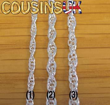Core Gold 14k WG 1.60mm Solid D/C Machine-Made Rope Chain 