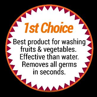 Removes germs, dirt, pesticides, and any other chemical residue.