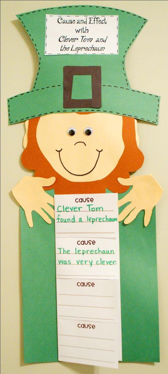 Cause and Effect with Clever Tom and the Leprechaun Here are two photographs of the Leprechaun Cause and Effect Craftivity.