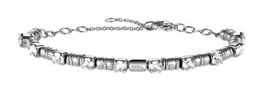 BRACELET Women TJ1600 Rolling diamonds steel bracelet with white Swarovski.
