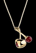 BIG PENDANT Women TJ1857 RED pendant with IP gold and