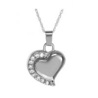Necklace;Crystal Heart Keepsake/Sharing Hearts love in remembrance; cremation