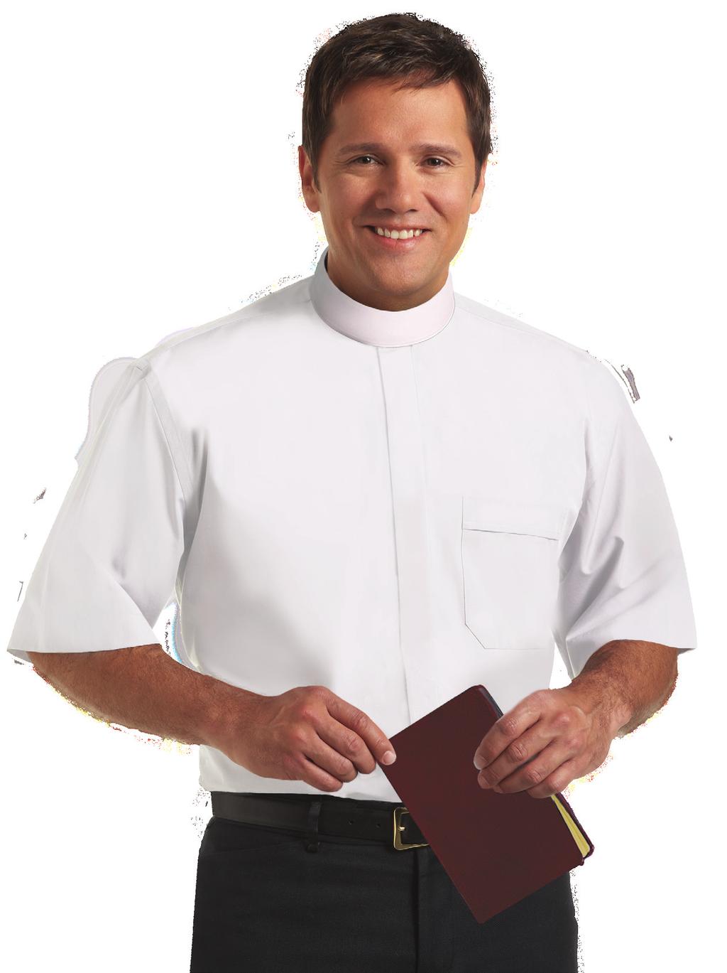 center back pleat and left front pocket. All shown with full clerical collar, sold separately.