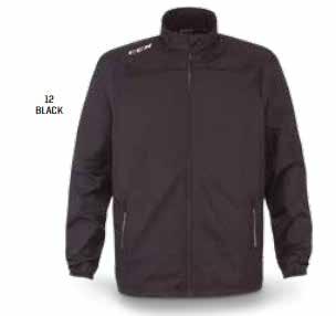 CCM TRACK JACKET Side zipper pockets with reflective tape Venting at front armhole / back cut lines Adjustable body hem with bungee. Inner drop-in pocket with velcro closure. Inside Mesh Lined.
