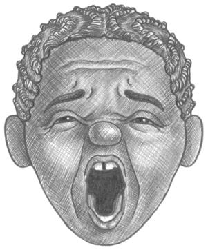 Yawning may indicate boredom, sleepiness, or simply a need for another cup of coffee (Figure 3). The eyebrows move close together and curve upward in the center.