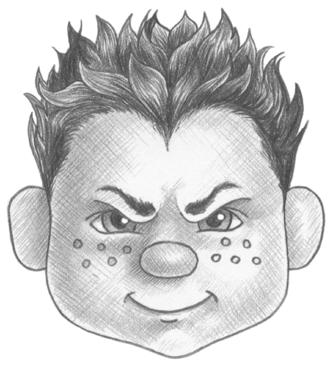 6.3.R2: The Art of Rendering Facial Expressions 5 Mischievous Figure 10 When you see a devious, impish, or mischievous expression, you begin to wonder what he (or she) is up to (Figure 10).