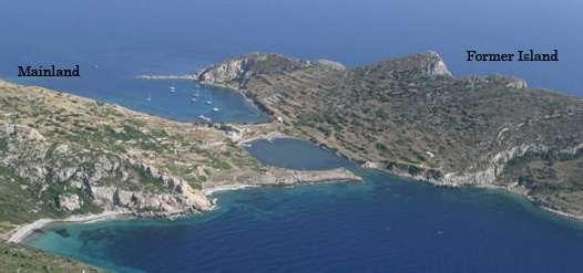 Fig. 7: Knidos tombolo on the Tekir Cape of Datça Peninsula.