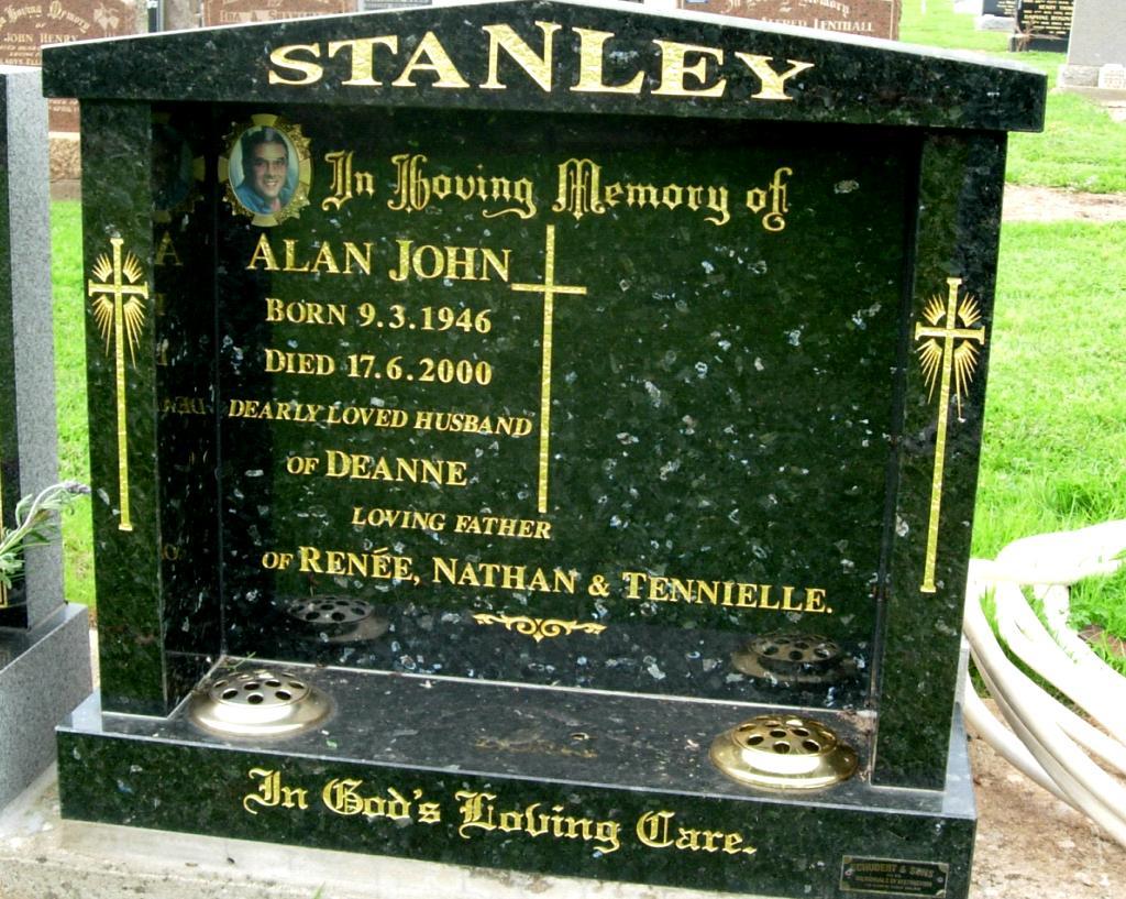 Bronze Plaque extra. SS221 Showing Imported Emerald Pearl Granite Standard Canopy Memorial.