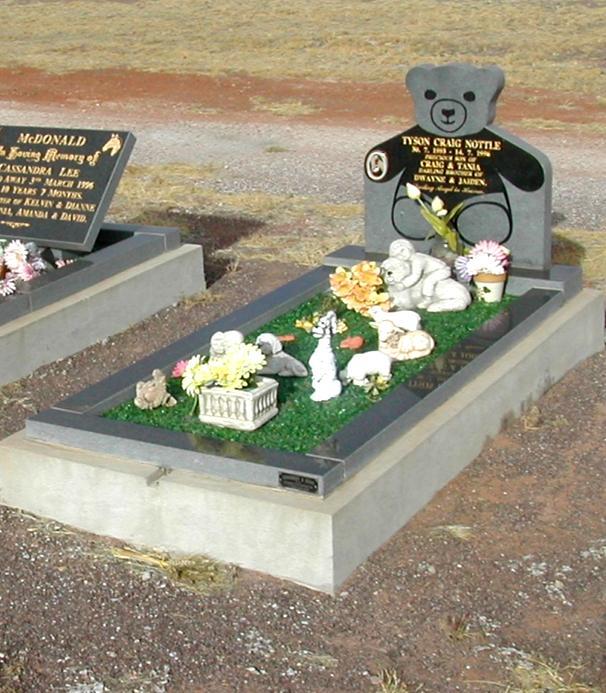 Children s Graves Blue Pearl Granite Heart Shaped Headstone with supporting Pedestal 50mm Ledger Slab and