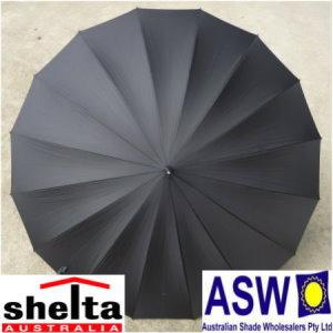 (5514) BLACK 16 RIB - $25 (RU-SH5514) Black Golf Umbrellas