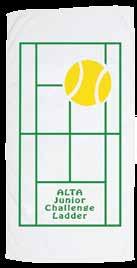 LOW PRICE FOR 2015! B. A. Tennis Court Imprint Towel #NK2423 25 h x 16 w. Comes with court design.