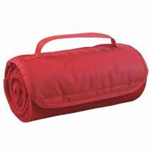 H. Roll-Up Blanket #NKC245 Large 53 h x 48 w Polyester fleece. Flap color matches blanket and easily folds within itself, Velcro closure.