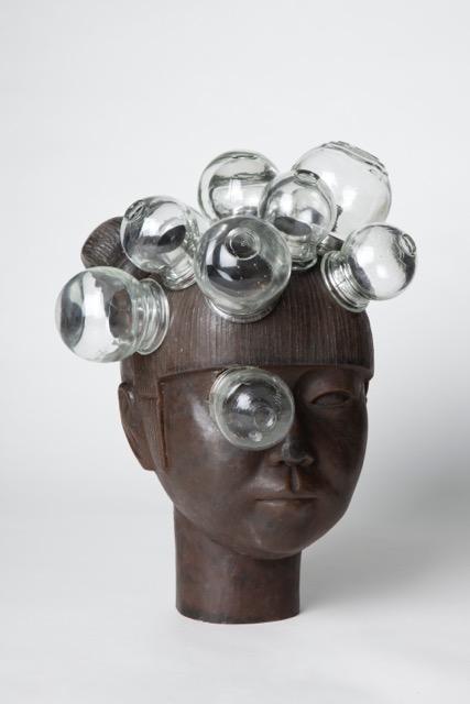 Imbalanced Head #7 Lizhou (Cups), 2014 Wax,