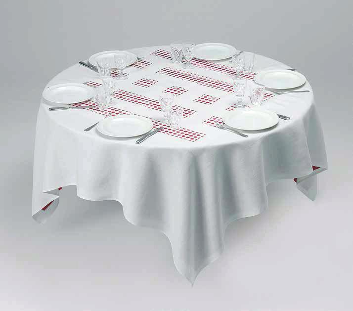 DANIEL BUREN Unique Tablecloth with Laser-Cut Lace (Object to Be Situated on