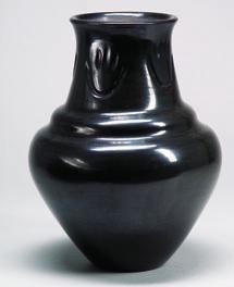 9 1/4 $300-400 269. Large Southwest Polished Blackware Pottery Vase, Santa Clara, Margaret Tafoya, Santa Clara, New Mexico, c.