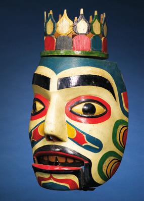 234 228. Three Carved Wood Items, two Northwest Coast polychrome tourist totem poles, and a carved wood book box with dark patina, ht. to 12 3/4 $150-200 229.