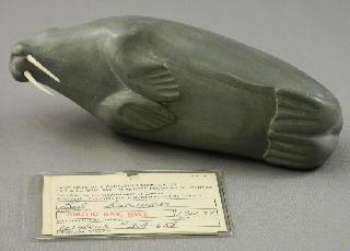 Lot # 463 463 Inuit large soapstone carving of a standing bird, height 14 1/2".