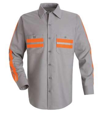 Work Shirt Outerwear» enhanced visibility Bomber 360 degree visibility with front and back 2" yellow/ silver/yellow reflective striping solid brass zipper fully covered with two layer storm flap,
