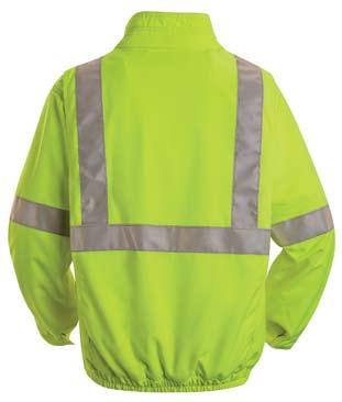 access Lining: 100% nylon, 2.03 oz/square yd Outershell: 100% polyester, 3.