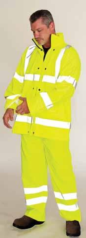 cuffs for added protection 2 M Scotchlite silver reflective tape 5-PURJP LY Hi-Vis Lime Yellow FOR THOSE UNEXPECTED Premium Flex Rain Pants /ISEA 107 E Flexible and breathable lightweight polyester
