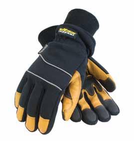 09-K150 Coated palm & fingers WATERPROOF HIPORA LINER MadMax Thermo with Thinsulate Insulation by Maximum Safety Black synthetic leather palm reinforced with PVC sandy grip Hi-Vis lime foam laminated