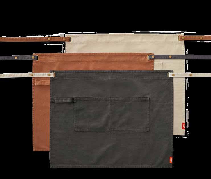 charcoal grey copper natural collection RAW CANVAS BISTRO APRON Set of two adjustable and interchangeable snap