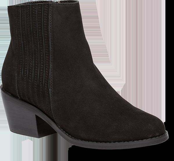 stacked heel boot with