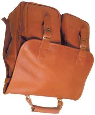 features two large exterior zippered pockets under