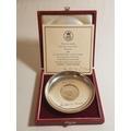 158. Boxed Ltd Edition HM silver dish set with Churchill crown to commemorate the centenary of Sir Winston Churchill