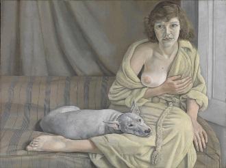 London Calling: Bacon, Freud, Kossoff, Andrews, Auerbach, and Kitaj July 26-November 13, 2016 Girl with a White Dog, 1950 1951, Lucian Freud (British, born Germany, 1922-2011).