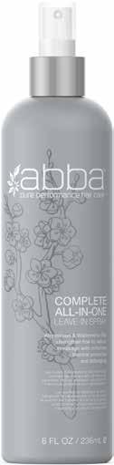 your favorite ABBA products. Rinse. Towel Dry. Mist evenly over damp hair (4 to 6 pumps). Comb through.