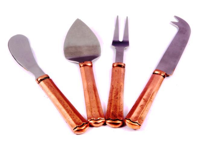 CODE : MHCUCA DESC: Cheese Tools 4 Pcs. Set SIZE : 7 to 5.5 FINISH : Rose Copper PRICE : US$ 14.