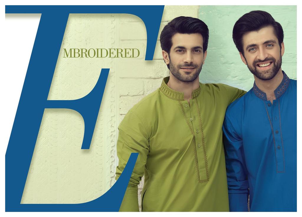 The kurta and suits collection comes with a set of different embroidered looks for all ages.