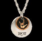 95 I Love You Sign Language Dog Tag pendant is approx.