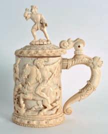 20-30 304 A LOVELY EARLY 20TH CENTURY ART NOUVEAU BRONZE AND IVORY SEAL modelled as an elegant