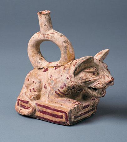Jaguar Northern Coast Moche II 100 200 CE 16.3 x 17.6 x 14.3 cm Collection of Mississippi Museum of Art Gift of Sam Olden 1990.