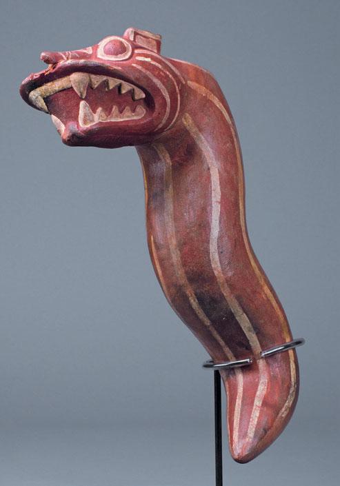 Feline-Headed Serpent Vessel Northern Coast Moche 50 800 CE 36.2 x 8.3 x 12.8 cm Collection of Mississippi Museum of Art Gift of Sam Olden 1990.