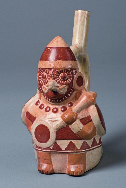 Owl Warrior Northern Coast Moche IV 450 550 CE 21.7 x 11.4 x 15.3 cm Collection of Mississippi Museum of Art Gift of Sam Olden 1991.