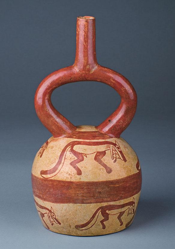 Fineline Fox Northern Coast Moche IV 450 550 CE 26.4 x 14.2 x 13.9 cm Collection of Sam Olden Courtesy of Mississippi Museum of Art L0092.