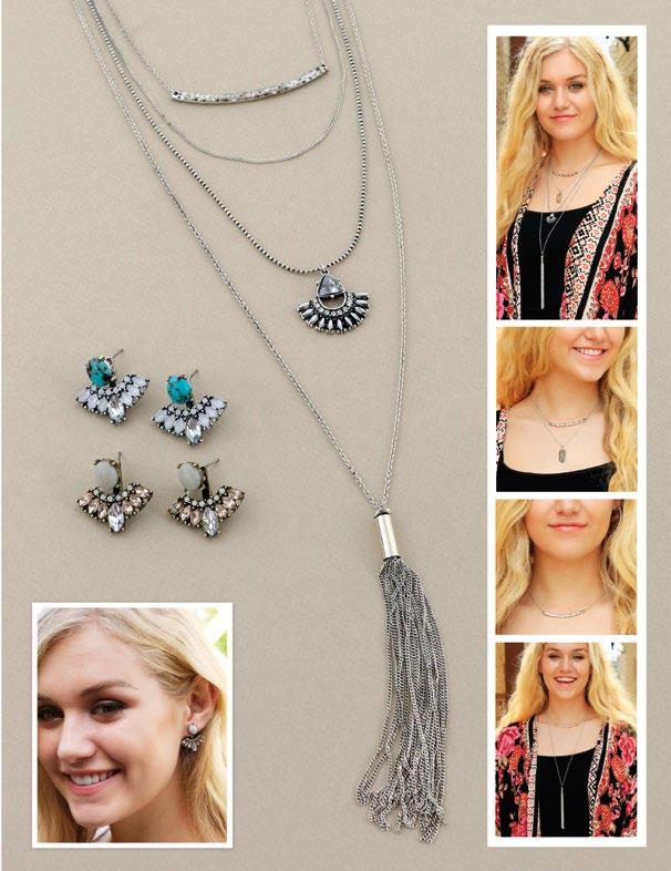 THE aria JN0825 $49 4 Strand Interchangeable Necklace, shortest 14, longest 28 ¾ with 4 tassel, 3 extender THE evelyn